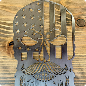 Decorative laser cut metal panel with detailed custom pattern