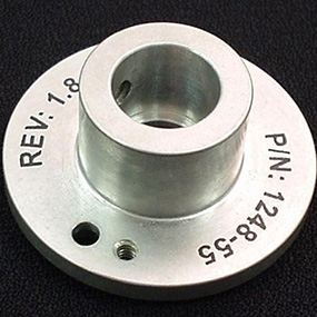 Laser engraved circular metal part with clean permanent marking
