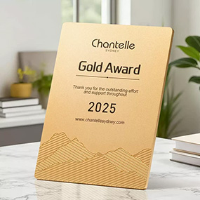 Custom engraved nameplate for branding, identification and decorative use