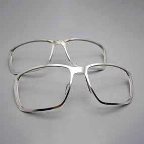 Laser cleaned metal eyeglass frame with delicate surface details