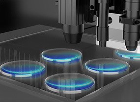 Clean edge glass cutting for round and shaped glass parts