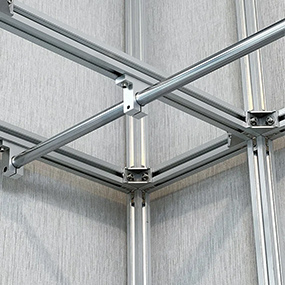 Custom fabricated metal frame with finishing for production-ready installation
