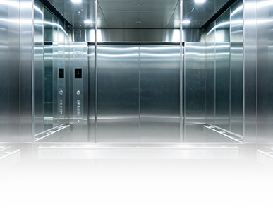Mirror-polished lift interior panels