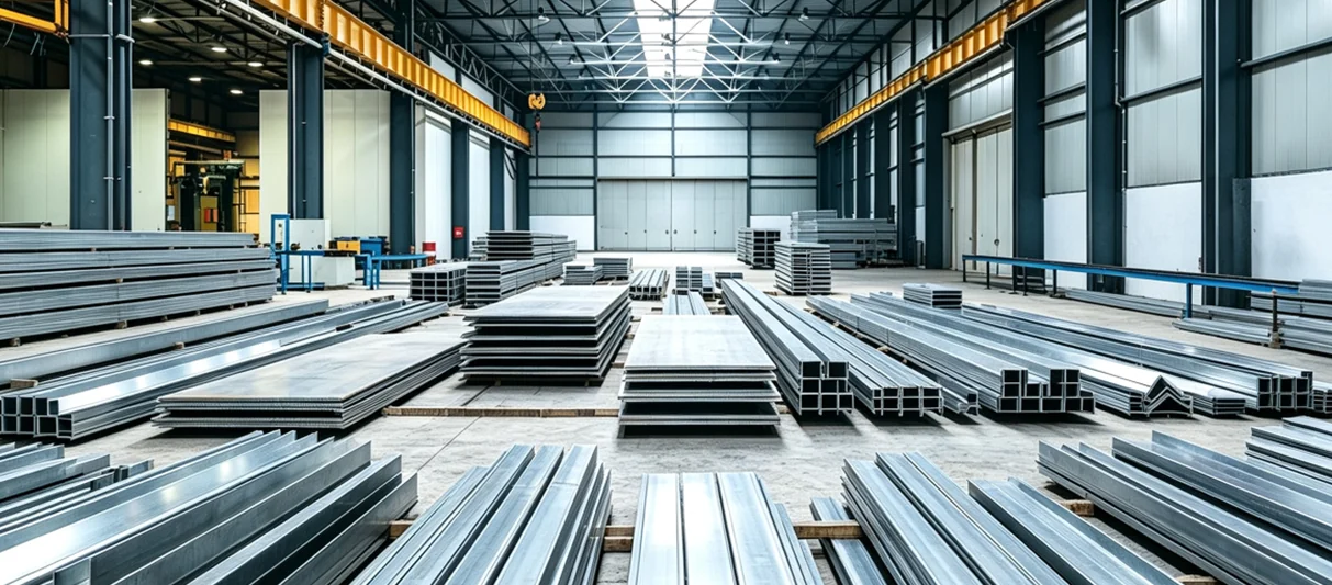 Metal stock in an industrial fabrication facility