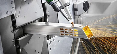 Laser cutting features in carbon steel tube